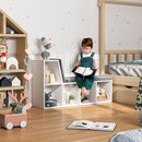 HOMCOM  2 Tier Bookcase w/ Removable Cushions Storage Cabinet for Living Room