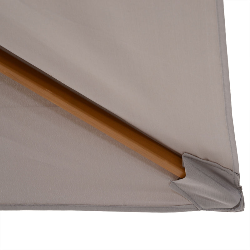 Outsunny 2 x 3(m) Wood Garden Parasol Sun Shade Patio Umbrella Canopy Light Grey