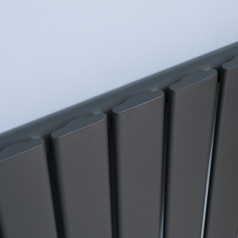 HOMCOM 60 x 60cm Water-filled Vertical Radiator, Space Heater, Grey