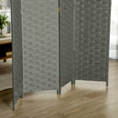 HOMCOM 4 Panel Folding Room Dividers for Wall, Privacy Screen Panels, Grey