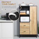 HOMCOM Kitchen Storage Cabinet, Cupboard with Adjustable Shelves Soft Close