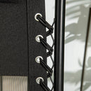 Outsunny Foldable Garden Recliner Chair Set of 2 w/ Footstool & Headrest, Black