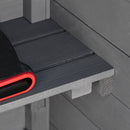 Outsunny Wood Garden Storage Shed Tool Cabinet w/ Felt Roof, 189x82x49cm, Grey