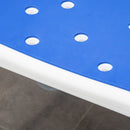 HOMCOM EVA Padded Shower Stool with Back and Arms 4 Suction Foot Pads Blue