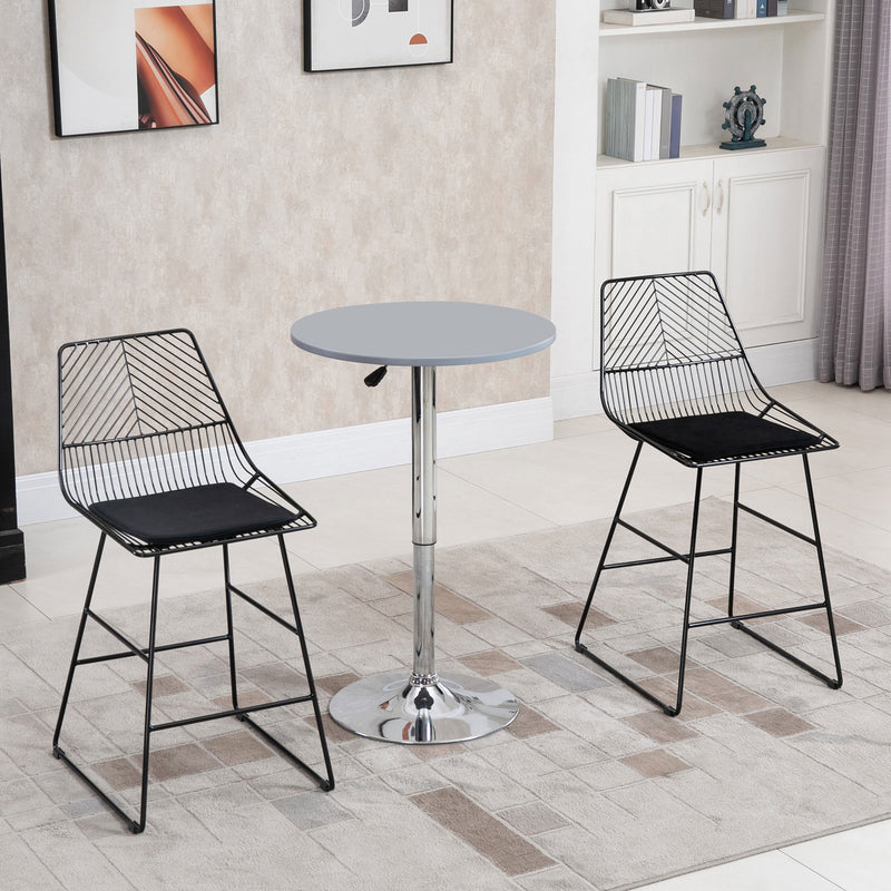 HOMCOM Modern Counter Height Bar Stools Set of 2 pcs Wire Metal Barstools