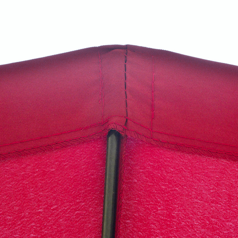 Outsunny 2.6m Round Curved Adjustable Parasol Sun Umbrella Metal Pole Red