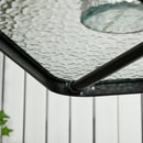 Outsunny Square Patio Table, Tempered Glass Top Garden Dining Table 76 x 76cm