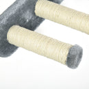 PawHut 4PCs Wall Mounted Cat Tree Cat Wall Shelves W/ Scratching Post Grey