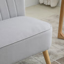 HOMCOM Velvet-Feel Double Sofa w/ Wood Frame Foam Padding High Back, Grey