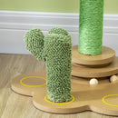 PawHut 60cm Chenille Cat Activity Centre w/ Interactive Toy Balls - Green