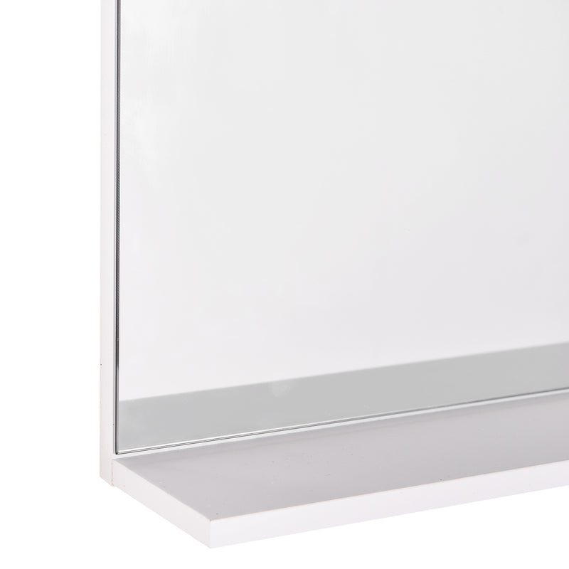 kleankin Bathroom Mirror Wall Mount Vanity Mirror with 3 Storage Shelves, White