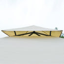 Outsunny 3.5x3.5m Side-Less Outdoor Canopy Gazebo 2-Tier Roof Steel Frame Beige