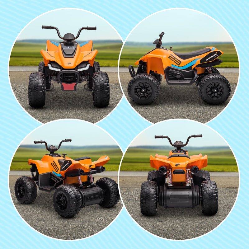 HOMCOM McLaren MCL 35 Liveries 12V Quad Bike w/ Slow Start - Orange