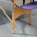HOMCOM Wooden Folding Spa Beauty Massage Table w/ 2 Sections, Carry Bag, Purple