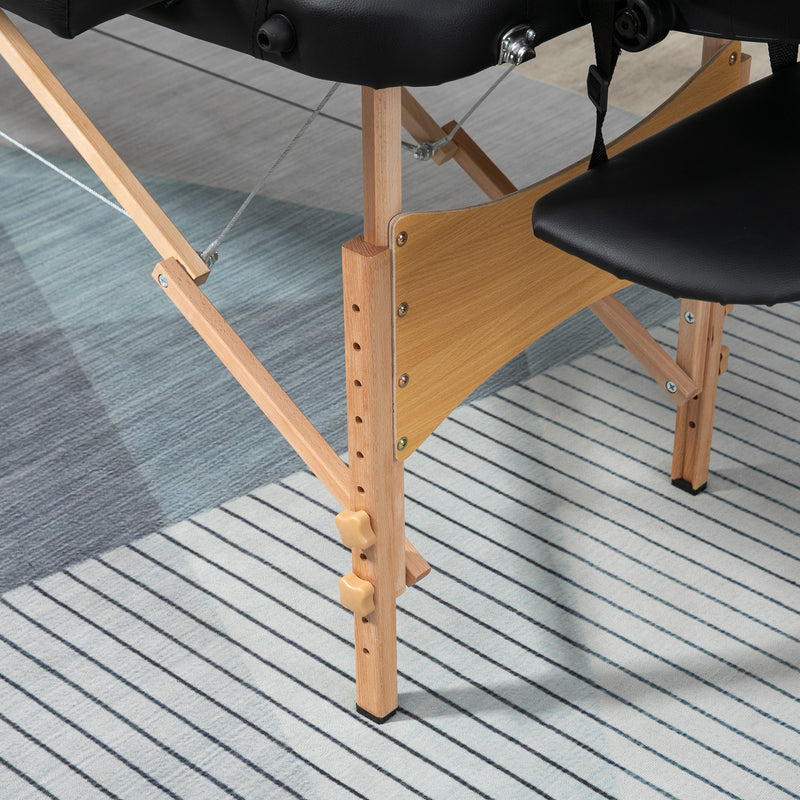 HOMCOM Salon Portable Folding Massage Table Bed Tattoo Therapy  Couch 2 Section