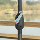 Outsunny 2.7M Patio Umbrella Outdoor Sunshade Canopy w/ Tilt and Crank Green