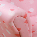 HOMCOM Cute Cloud Star Child Armchair Seat Wood Frame w/ Footrest Padding Pink