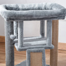 PawHut Cat Tree Activity Centre W/ Scratching Pad, Toy Ball, Cat House - Grey