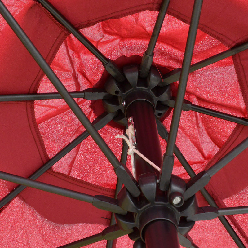 Outsunny 2.7M Patio Umbrella Outdoor Sunshade Canopy w/ Tilt and Crank Wine Red