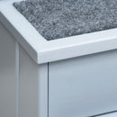 PawHut 3 Step Wooden Dog Steps Pet Stairs Cat Ladder for Bed with Storage Grey