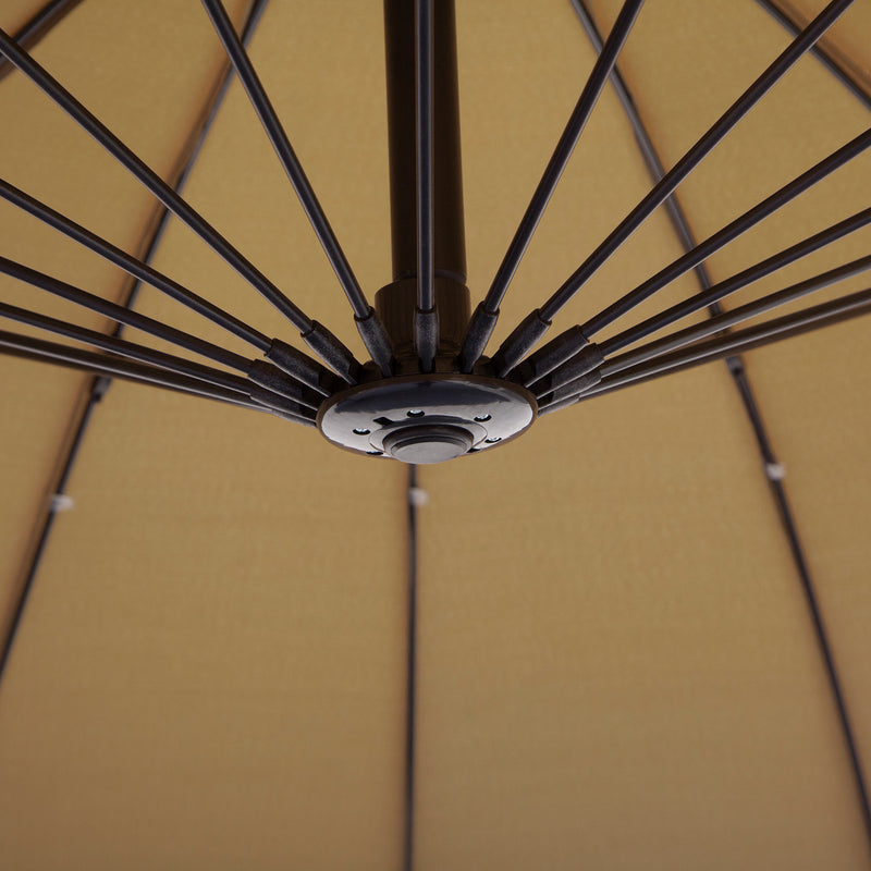 Outsunny 3(m) Cantilever Shanghai Parasol w/ Crank Handle, Cross Base, Khaki