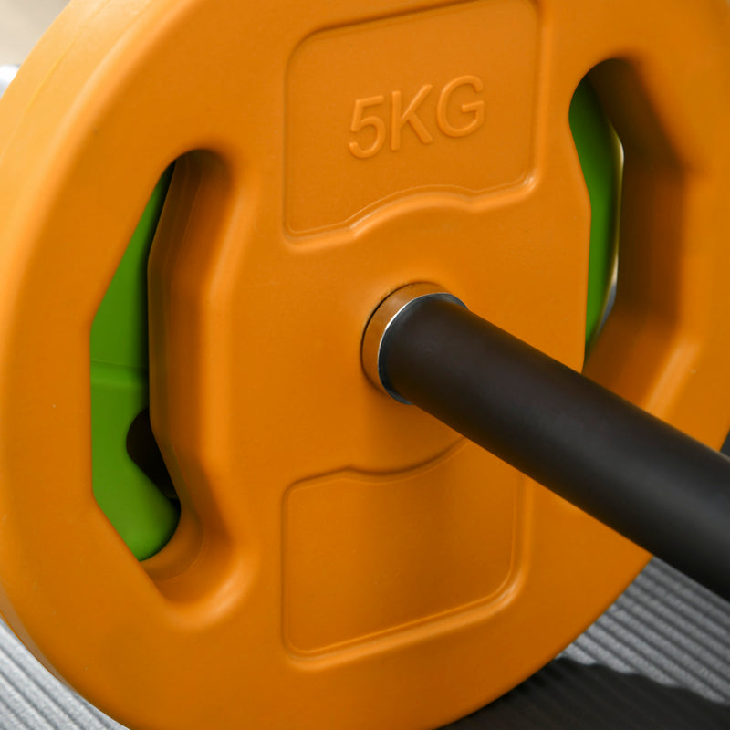 HOMCOM 20kg Weights Barbell Set With Non-slip Handle For Strength Training