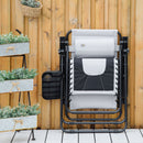 Outsunny Zero Gravity Lounger Folding Recliner Chair w/ Cup Holder Padded Pillow