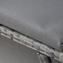 Outsunny 2 in 1Rattan Folding Chaise Lounger w/ Cushion for Garden Mixed Grey