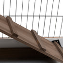 PawHut Wooden Indoor Rabbit Hutch Elevated Bunny Cage with Enclosed Run W/ Wheel