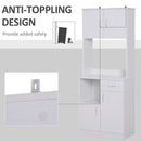 HOMCOM Freestanding Kitchen Cabinet Storage Unit Pantry Cupboard, White