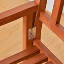 Outsunny Foldable Garden Bench, 2-Seater Patio Wooden Bench w/ Backrest Brown