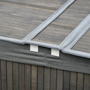 HOMCOM 100L Bamboo Laundry Basket w/ 2 Compartments Washing Baskets Grey