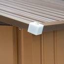 Outsunny 9 X 6FT Outdoor Storage Garden Shed Sliding Door Galvanised Metal Khaki