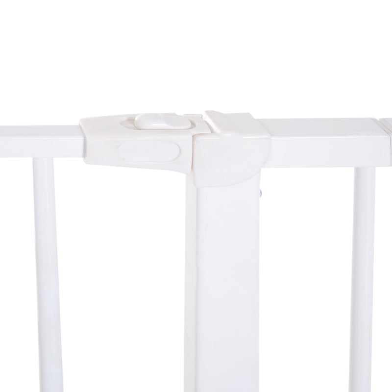 PawHut Pressure Fitted Pet Dog Safety Gate Metal Fence 76 cm Tall, White