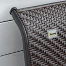 Outsunny Set of 2 Outdoor Rattan Folding Chair Set w/ Adjustable Backrest Brown