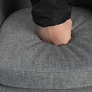 HOMCOM 2 PCs Upholstered Bucket Seat Bar Stools w/ Solid Wood Legs Grey