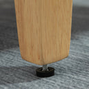 HOMCOM Dining Chair Linen-Touch Fabric Kitchen Chair W/ Rubber Wood Legs Brown