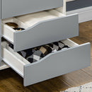 HOMCOM 2 Door Wardrobe with Drawers, Hanging Rail, Shelves for Bedroom, Grey