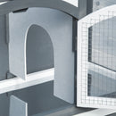 Pawhut Rabbit Hutch   Grey, Black, White