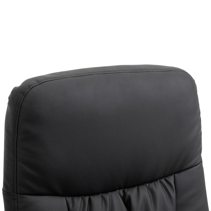 HOMCOM PU Leather 2 Pcs Reclining Armchair w/ Ottoman 360° Swivel Black