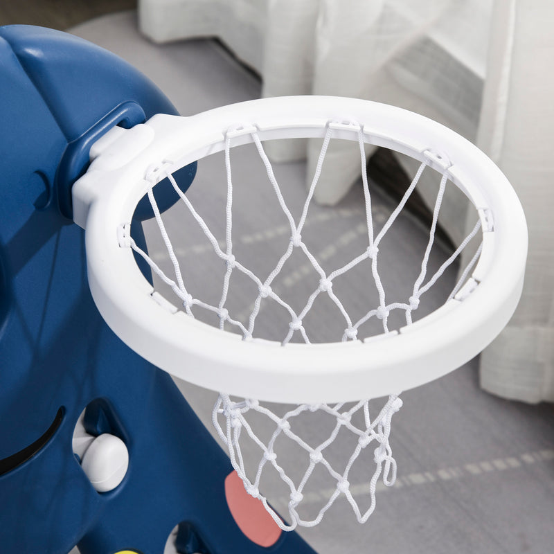 HOMCOM Kids Slide with Basketball Hoop Toddler Climber Freestanding Slider