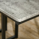 HOMCOM Dining Table Set, Concrete Effect  Table and Chairs for 4 People, Grey