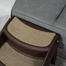 PawHut Foldable Pet Stairs 3 Steps with Non-slip Mats for Small Dogs, Brown