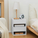 HOMCOM Floating Bedside Table Set of 2 Wall Mounted Nightstand W/ Drawer White