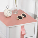 HOMCOM 3 Drawer Chest of Drawers w/ Wooden Top for Kid Room Closet Hallway Pink