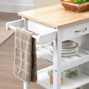 HOMCOM Kitchen Cart on Wheels Trolley with Embossed Door Panel, Drawer, White