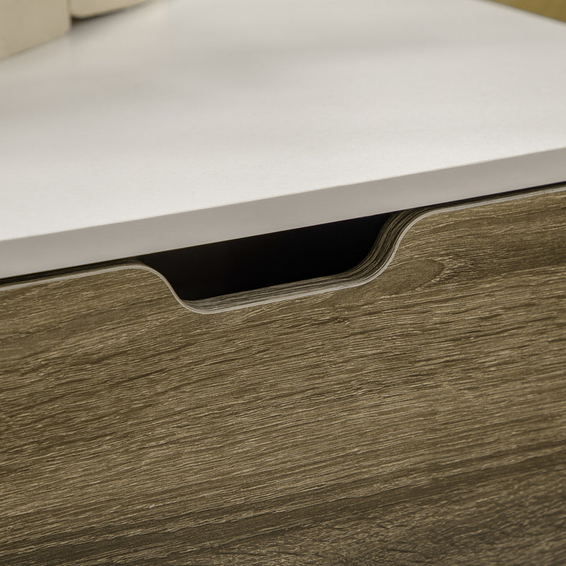 HOMCOM Modern Coffee Table w/ Tempered Glass Shelve, Drawers for Living Room
