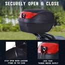 HOMCOM 28L Motorcycle Tail box Helmet Top Case Storage Trunk Carrier Mount Rack