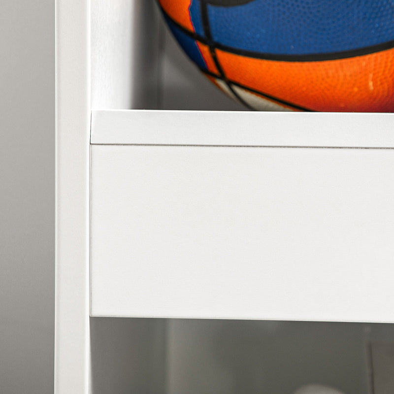 HOMCOM 2-Tier Storage Shelves Kitchen Cart Shelf Unit with Wheels, White