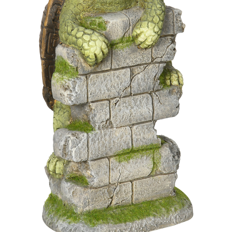 Outsunny Vivid Garden Statue Tortoise Sculpture with Solar-powered LED Light